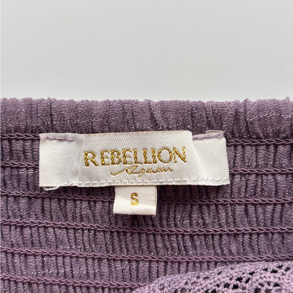 REBELLION Tiered Ruffle Smocked Back Sundress Size Small Purple - Picture 4 of 9